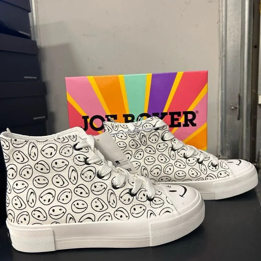 Joe Boxer White Smiley High-Tops
